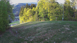 Prostřední část sjezdovky a snowpark