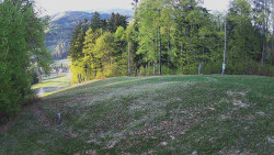 Prostřední část sjezdovky a snowpark