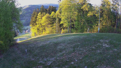 Prostřední část sjezdovky a snowpark