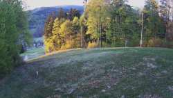 Prostřední část sjezdovky a snowpark