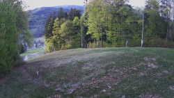 Prostřední část sjezdovky a snowpark