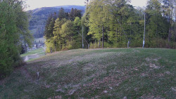 Prostřední část sjezdovky a snowpark