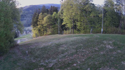 Prostřední část sjezdovky a snowpark