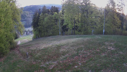 Prostřední část sjezdovky a snowpark