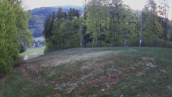 Prostřední část sjezdovky a snowpark