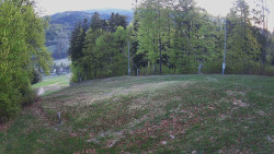 Prostřední část sjezdovky a snowpark