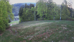 Prostřední část sjezdovky a snowpark