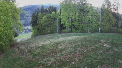 Prostřední část sjezdovky a snowpark