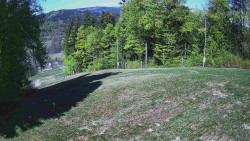 Prostřední část sjezdovky a snowpark