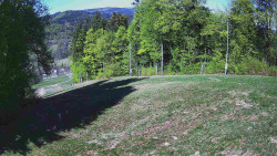 Prostřední část sjezdovky a snowpark
