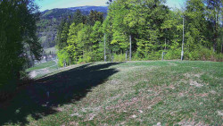 Prostřední část sjezdovky a snowpark