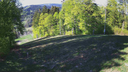 Prostřední část sjezdovky a snowpark