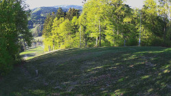 Prostřední část sjezdovky a snowpark