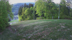 Prostřední část sjezdovky a snowpark