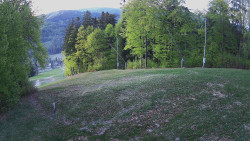 Prostřední část sjezdovky a snowpark