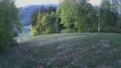 Prostřední část sjezdovky a snowpark