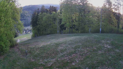 Prostřední část sjezdovky a snowpark