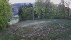 Prostřední část sjezdovky a snowpark