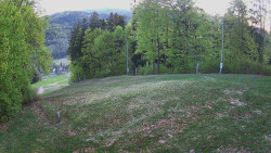 Prostřední část sjezdovky a snowpark