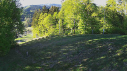 Prostřední část sjezdovky a snowpark