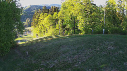 Prostřední část sjezdovky a snowpark