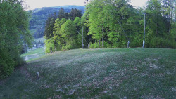 Prostřední část sjezdovky a snowpark