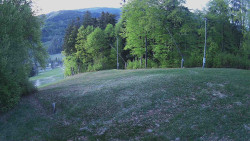 Prostřední část sjezdovky a snowpark