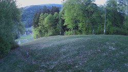 Prostřední část sjezdovky a snowpark