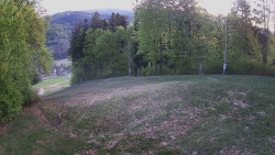 Prostřední část sjezdovky a snowpark