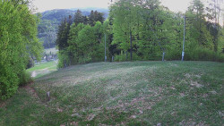 Prostřední část sjezdovky a snowpark