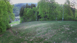Prostřední část sjezdovky a snowpark