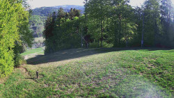 Prostřední část sjezdovky a snowpark