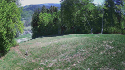 Prostřední část sjezdovky a snowpark