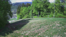 Prostřední část sjezdovky a snowpark