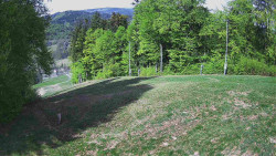 Prostřední část sjezdovky a snowpark