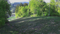 Prostřední část sjezdovky a snowpark