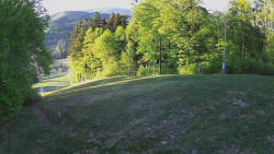 Prostřední část sjezdovky a snowpark