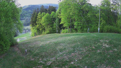 Prostřední část sjezdovky a snowpark