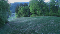 Prostřední část sjezdovky a snowpark