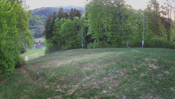 Prostřední část sjezdovky a snowpark