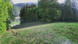 Prostřední část sjezdovky a snowpark