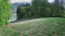 Prostřední část sjezdovky a snowpark