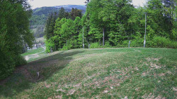 Prostřední část sjezdovky a snowpark