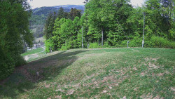 Prostřední část sjezdovky a snowpark