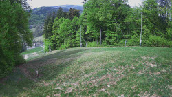 Prostřední část sjezdovky a snowpark
