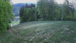 Prostřední část sjezdovky a snowpark