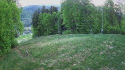 Prostřední část sjezdovky a snowpark
