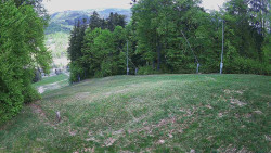 Prostřední část sjezdovky a snowpark