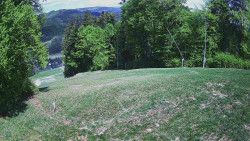 Prostřední část sjezdovky a snowpark