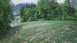 Prostřední část sjezdovky a snowpark